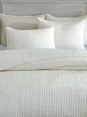 Banana Republic 100% Silk Quilted Bedspread Set